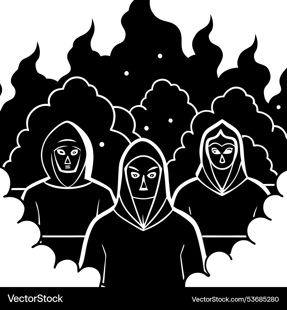 Army of hackers dangerous group vector image