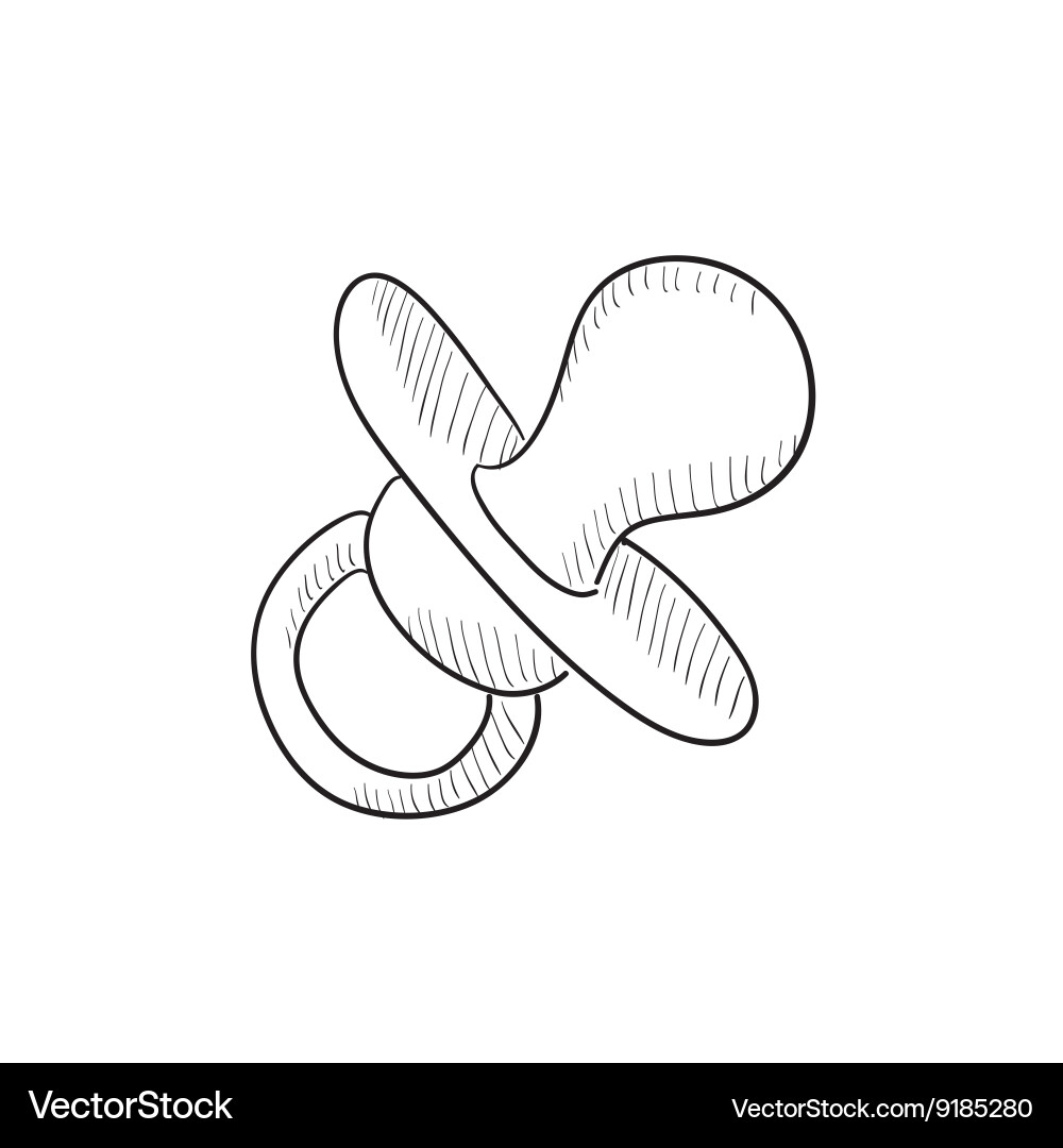 Baby Schnuller Skizze Icon Vektorbild
