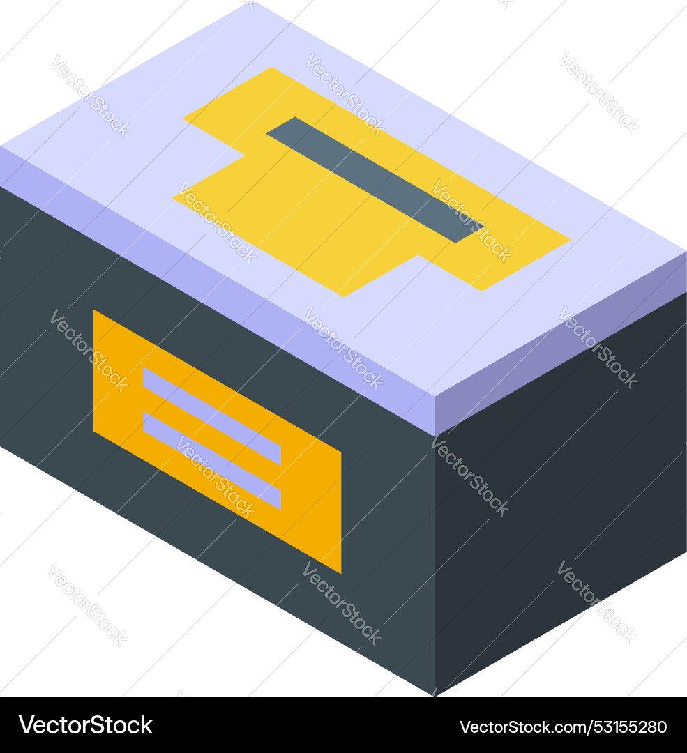 Ballot box with vote entering counting machine Ballot box with vote entering counting machine Vector Image
