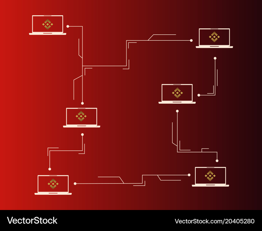 Binance coin style on red background vector image