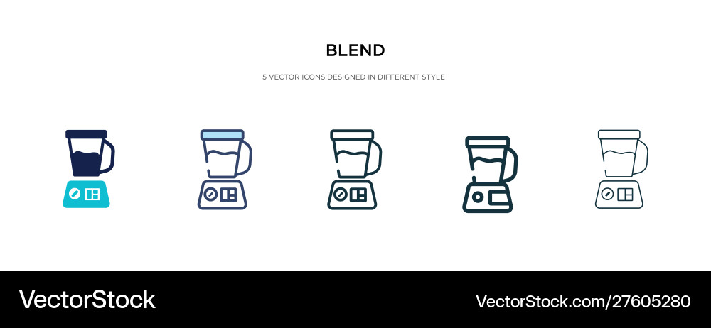 Blend icon in different style two colored vector image