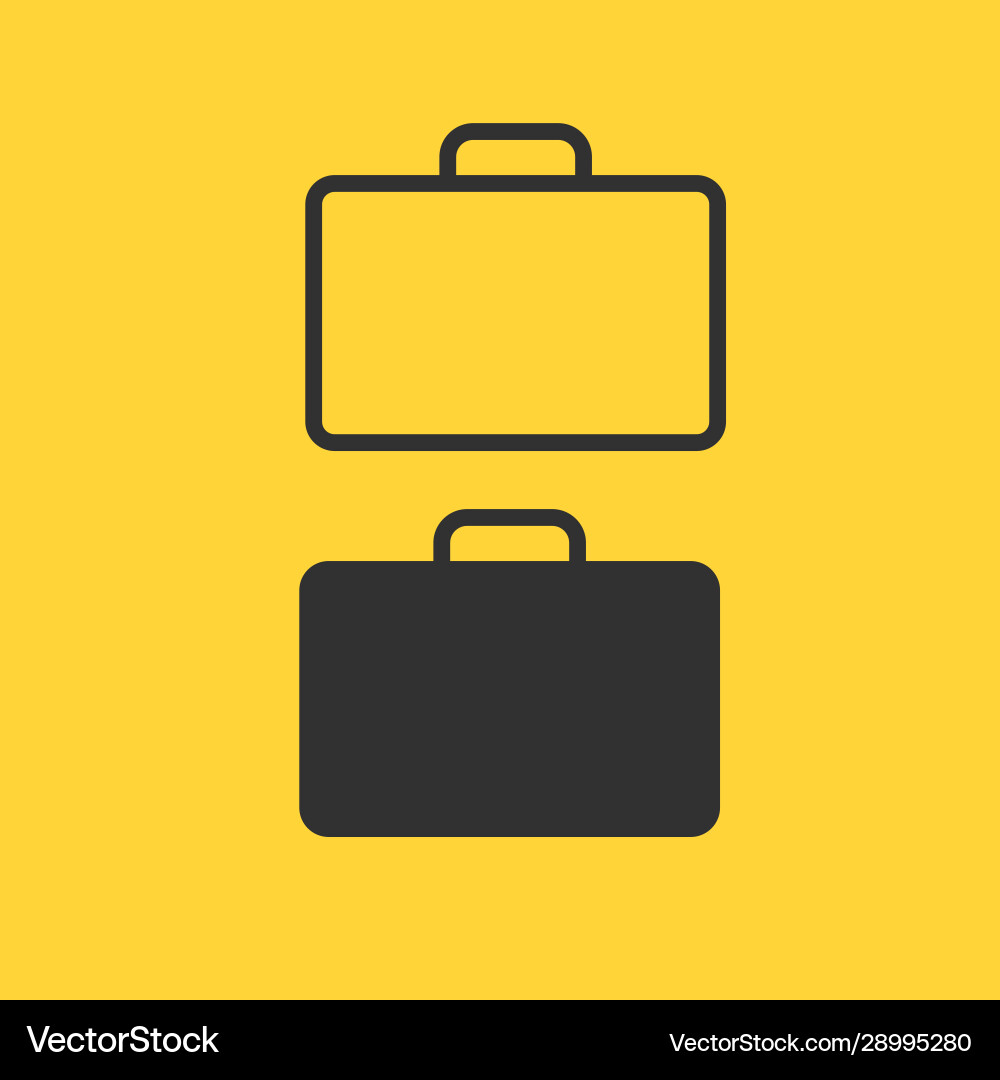 Briefcase thin line icon flat isolated Briefcase thin line icon flat isolated Vector Image