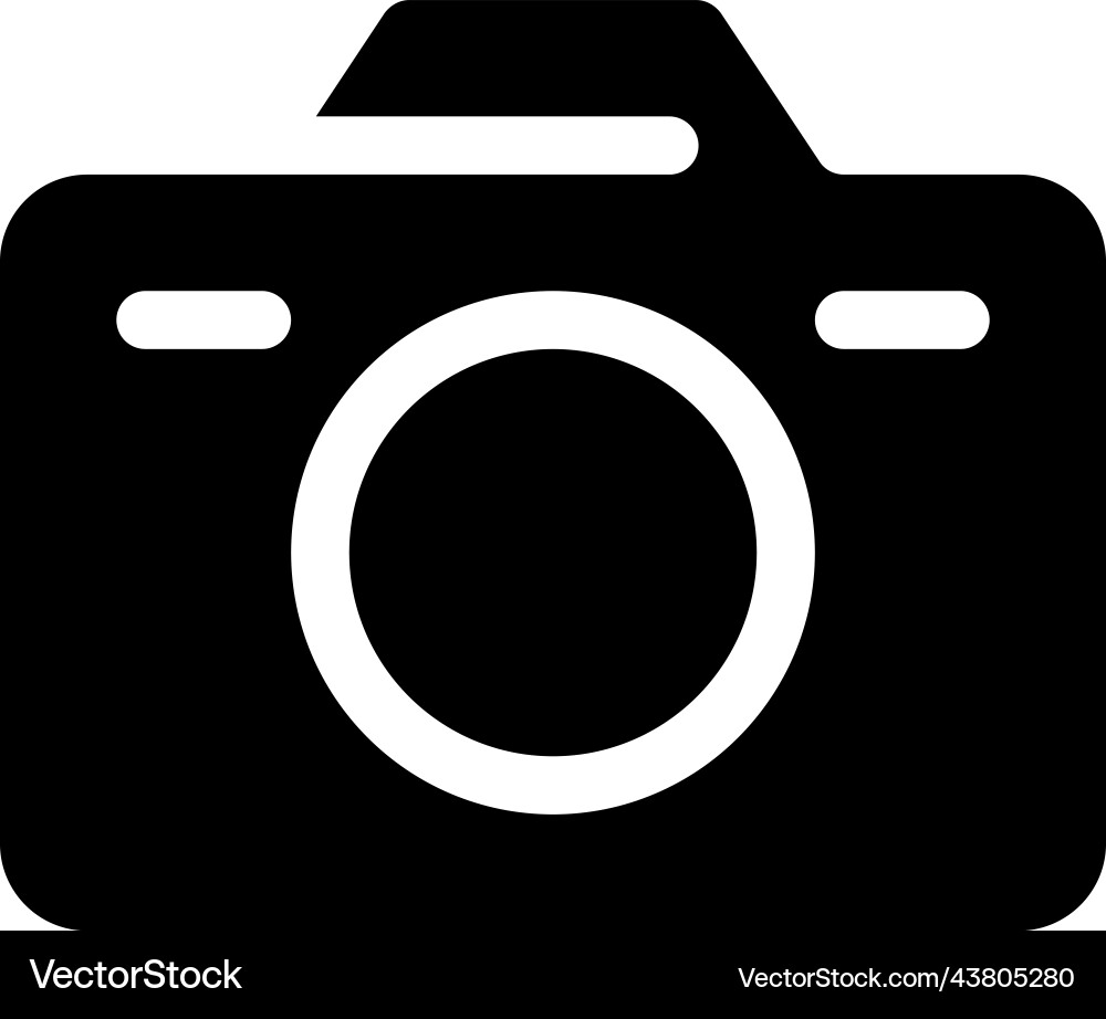 Camera black glyph ui icon Camera black glyph ui icon Vector Image