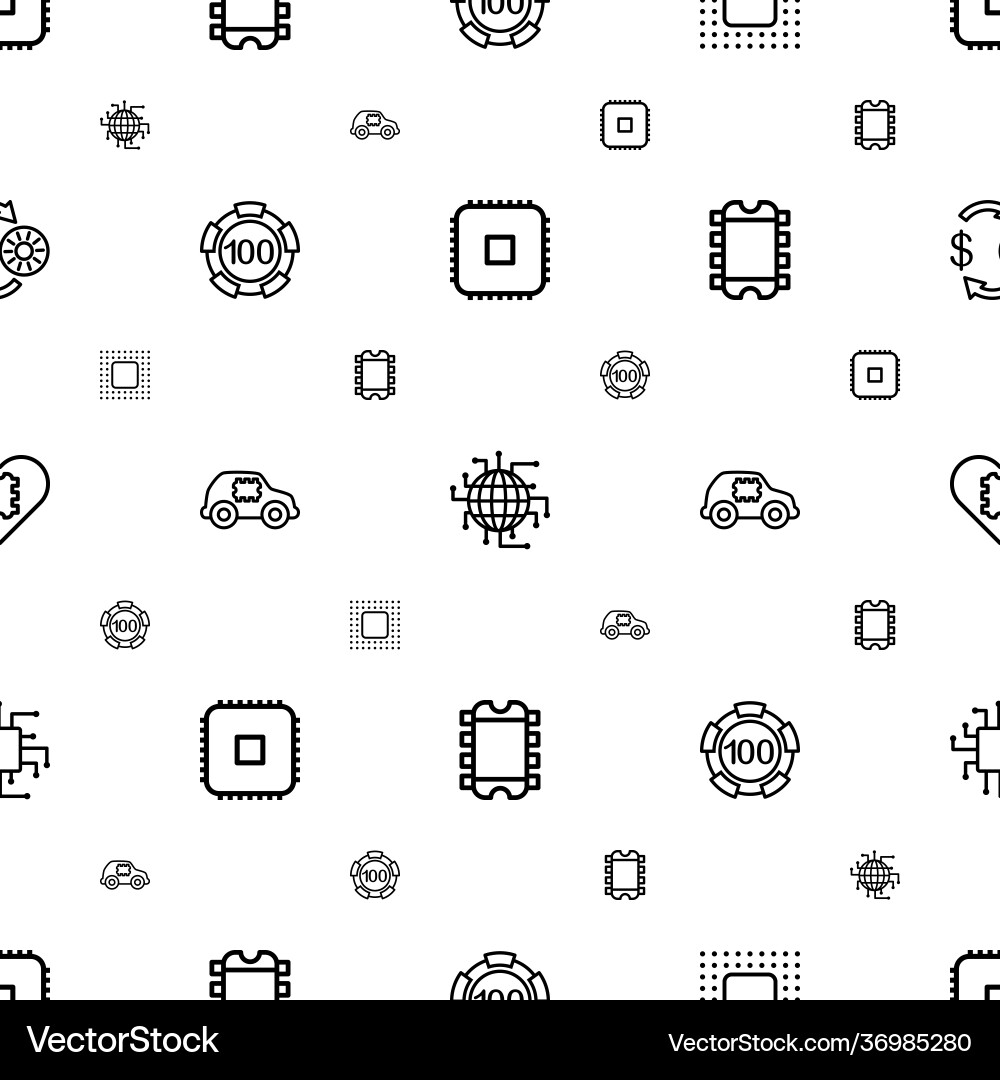 Chip icons pattern seamless white background Vector Image