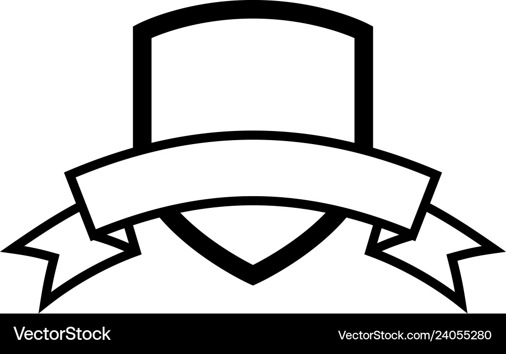 Crest shield with ribbon icon design template Vector Image
