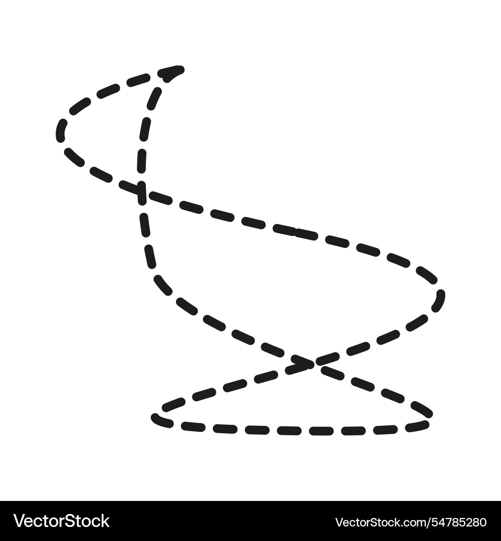 Dashed curved path abstract trajectory shape Vector Image