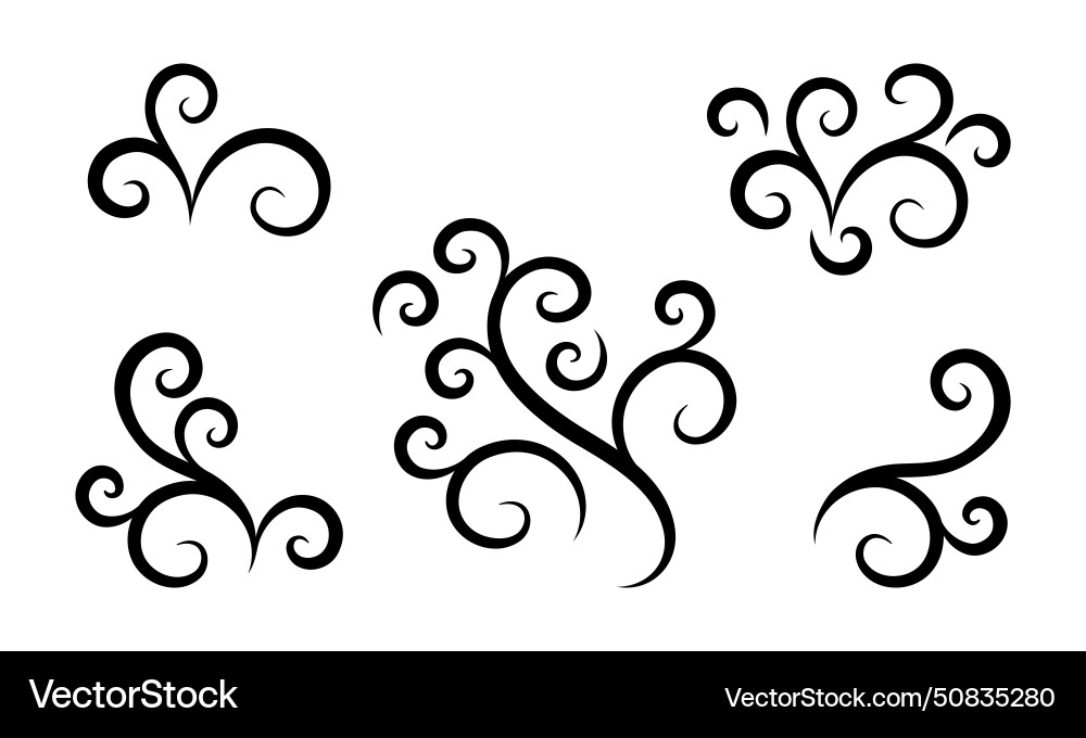 Decorative collection of swirl patterns Vector Image