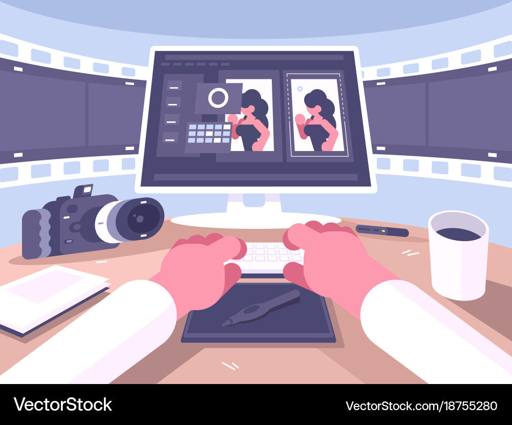 Digital Photo Editing Workflow vector image