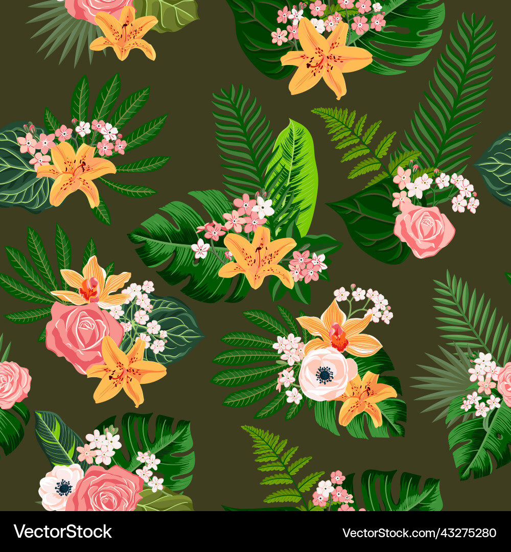 Drawing tropical pattern Drawing tropical pattern vector image