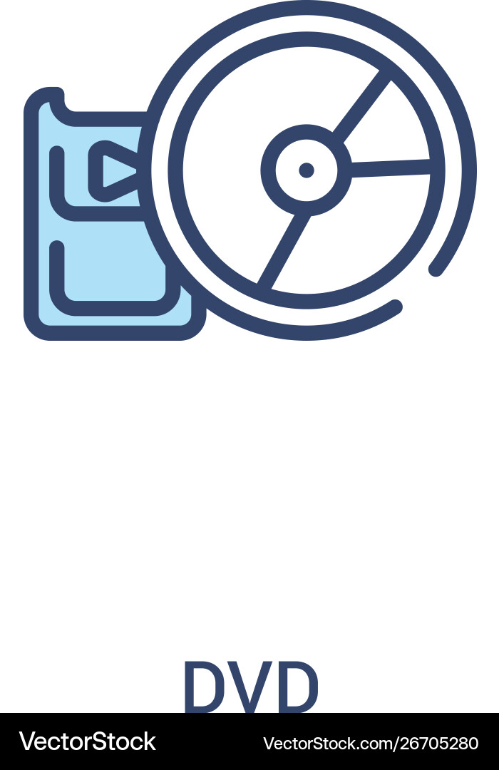 Dvd concept 2 colored icon simple line element Dvd concept 2 colored icon simple line element Vector Image