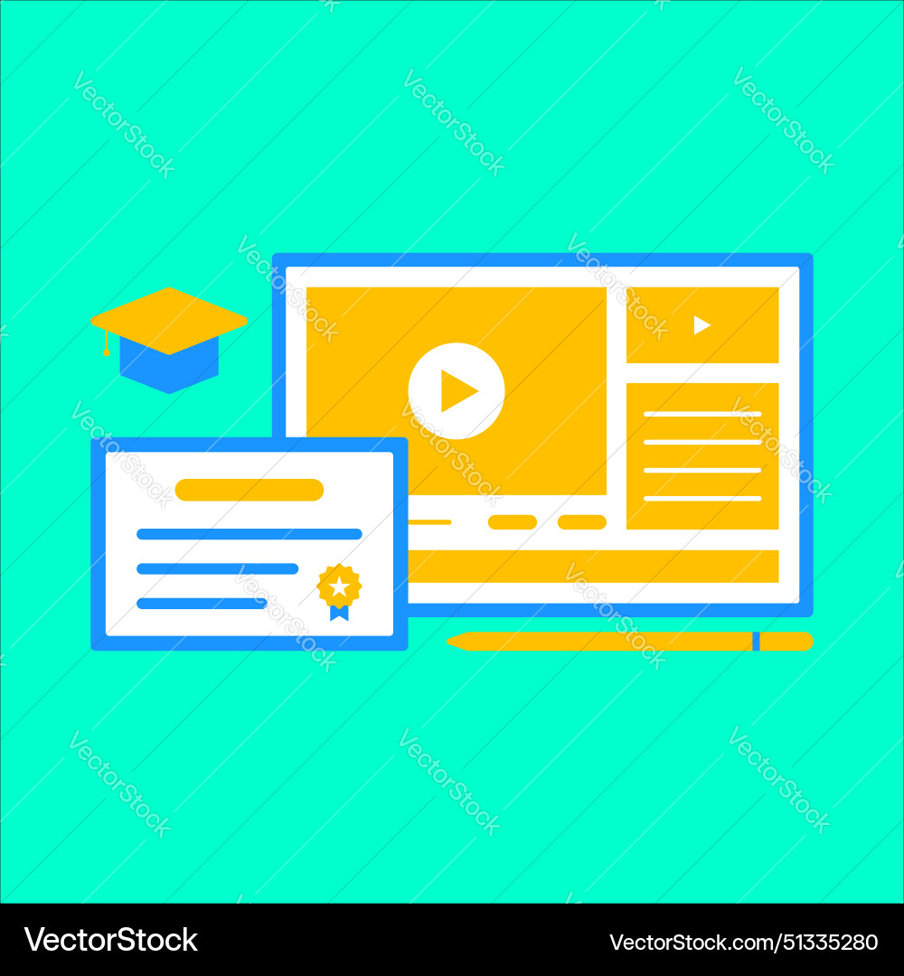E-learning design element set E-learning design element set Vector Image