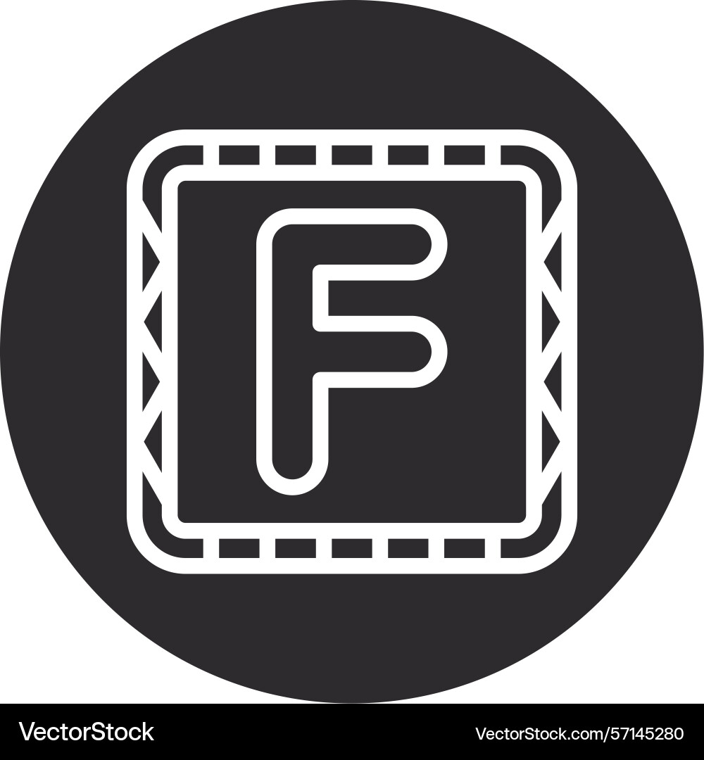 F inverted circle black Vector Image