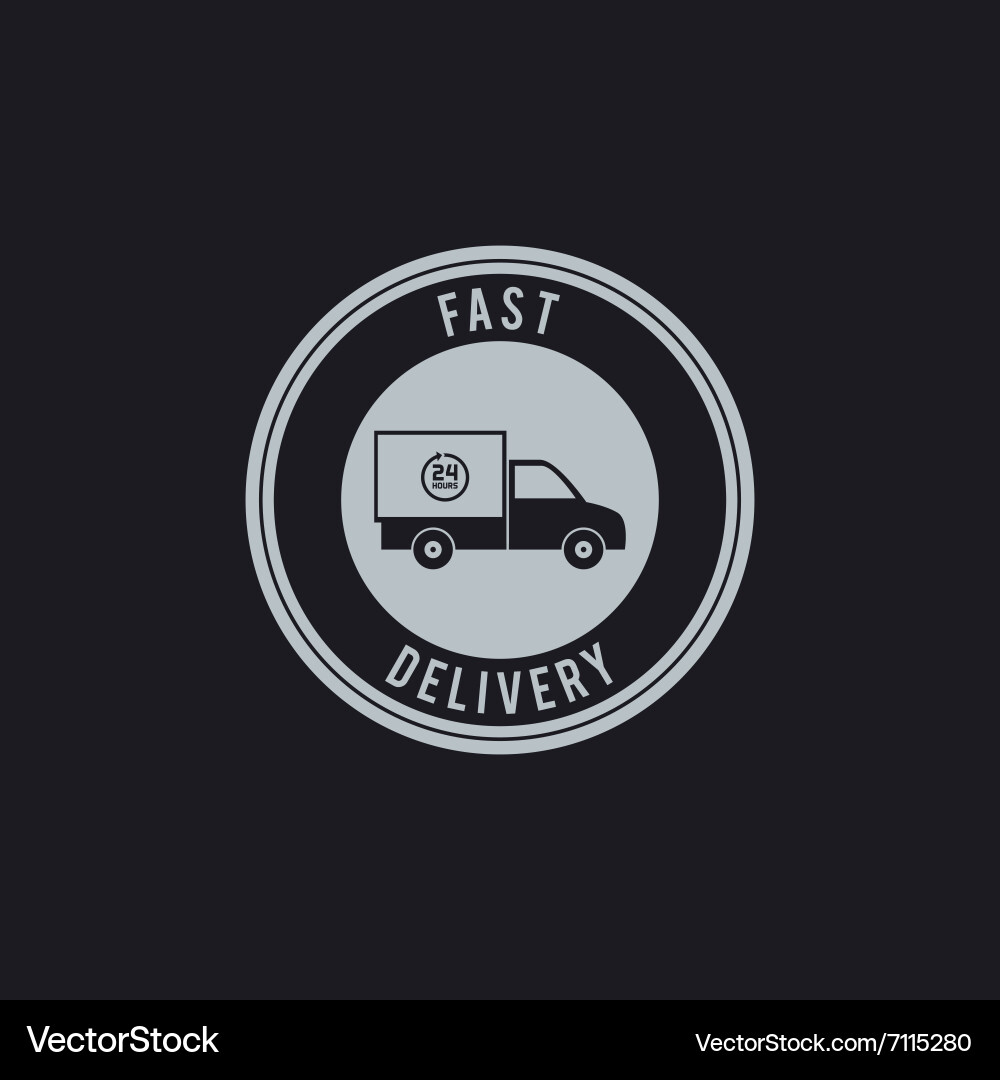 Fast delivery label vector image