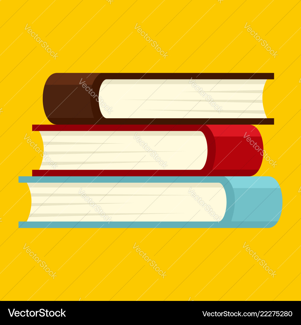 Flat Book Stack Icon vector image