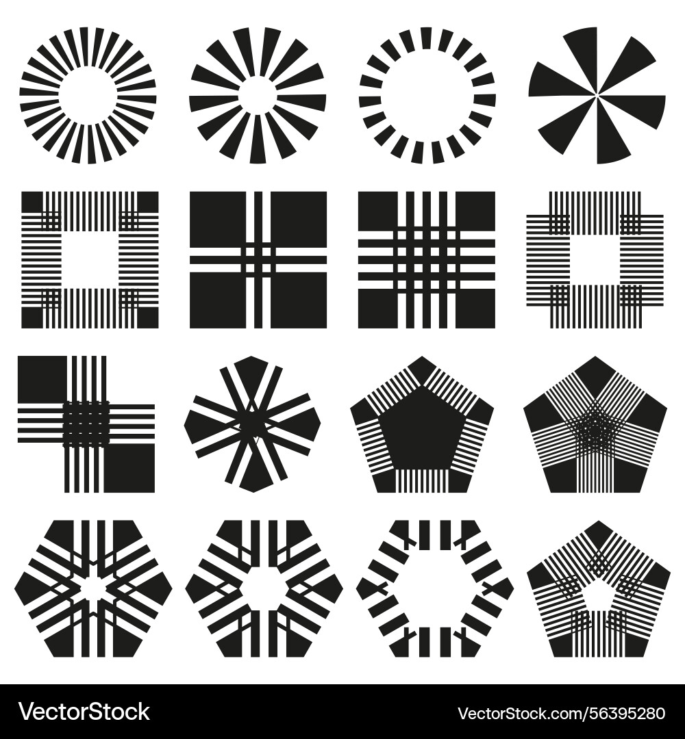 Geometric pattern icon abstract shape collection Geometric pattern icon abstract shape collection Vector Image