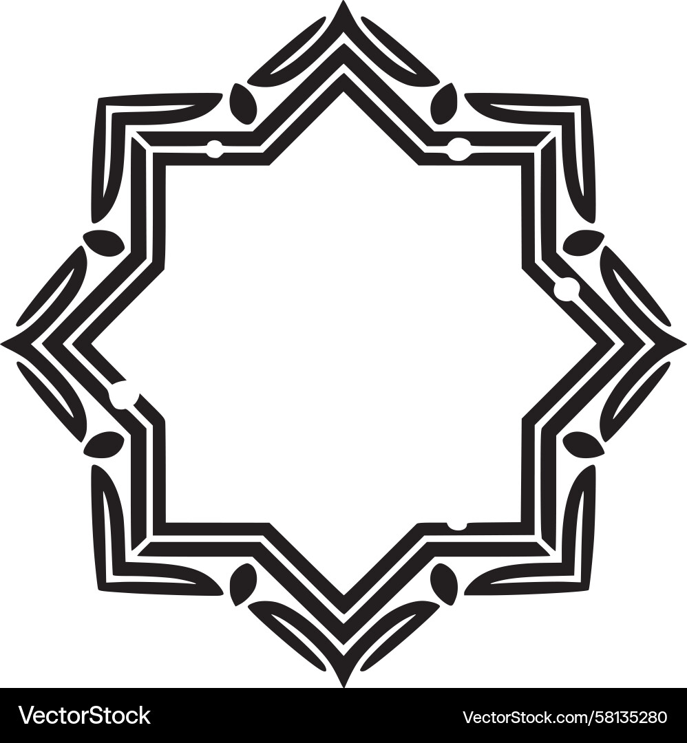 Geometric Star Frame Vector Image