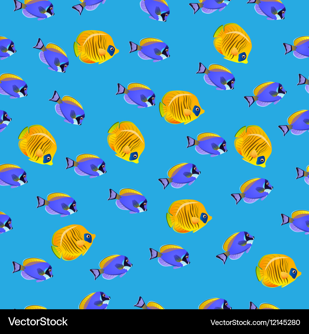 Golden butterflyfish pattern Vector Image