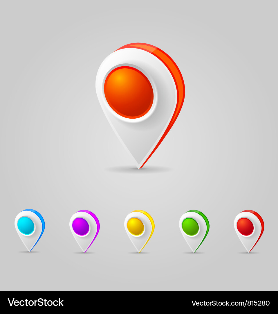 Gps color map icons Vector Image