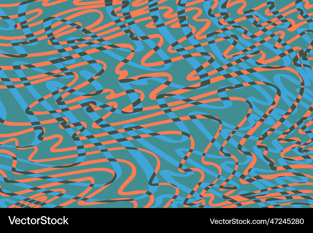 Groovy wavy horizontal banner abstract retro line Groovy wavy horizontal banner abstract retro line Vector Image