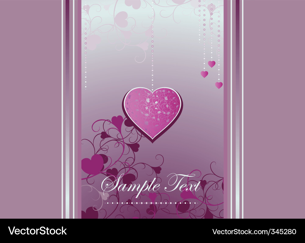 Heart bracket and curls on a violet background Vector Image