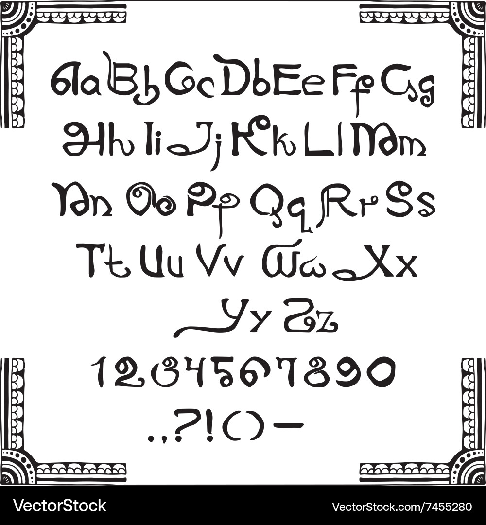 Latin script in the indian style Vector Image