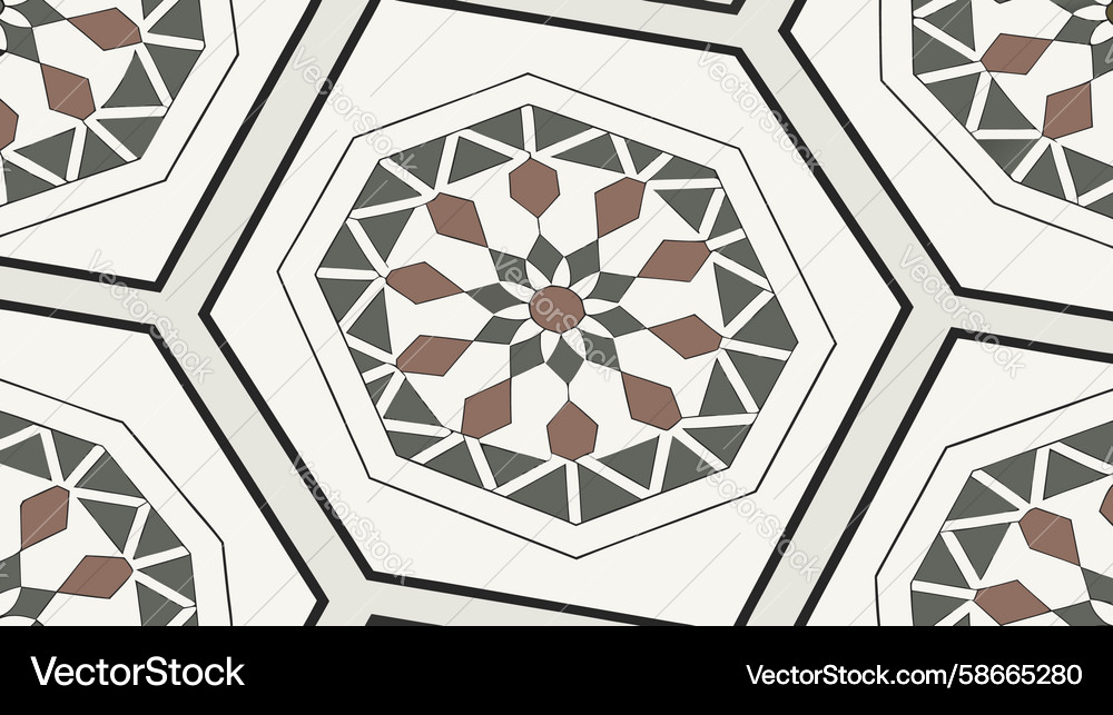 Moroccan geometric hexagonal star tile pattern Vector Image
