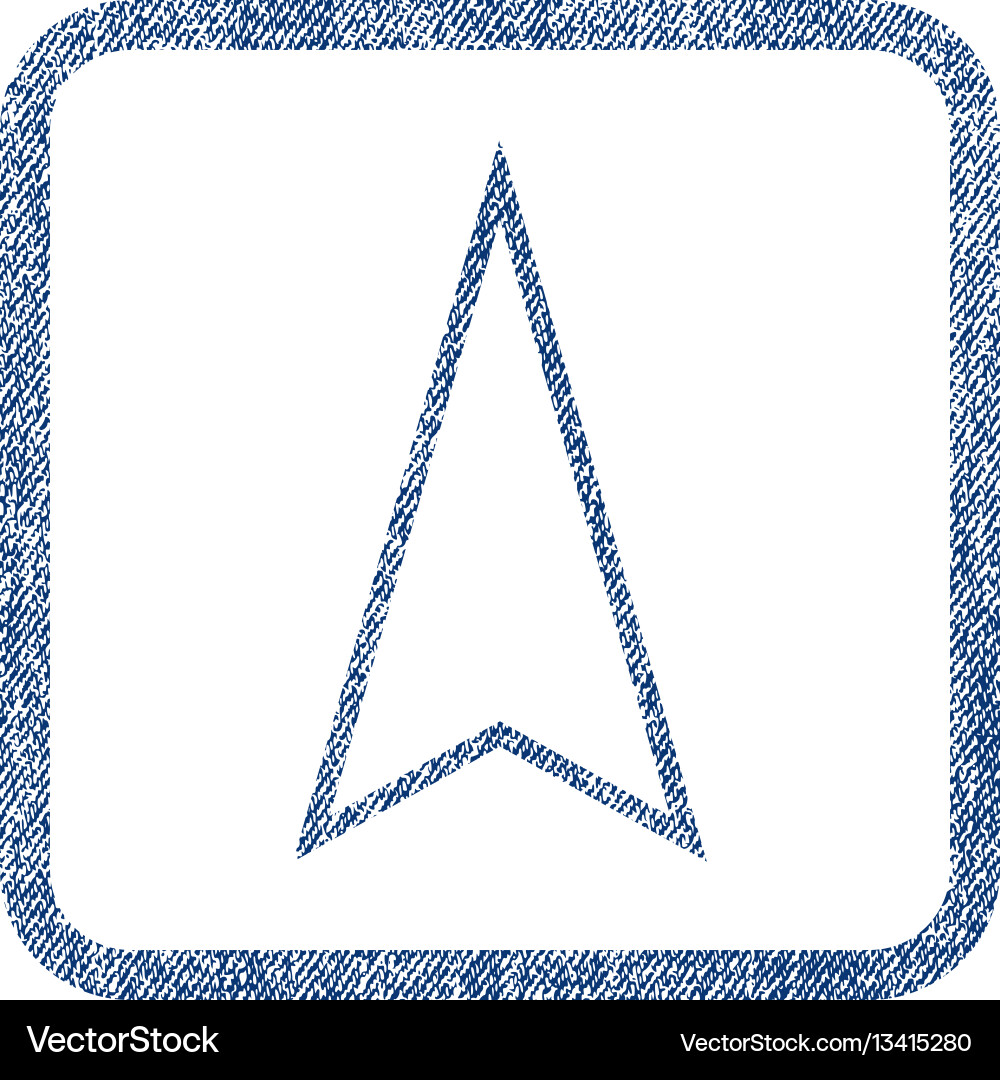 Pointer up fabric textured icon Pointer up fabric textured icon Vector Image