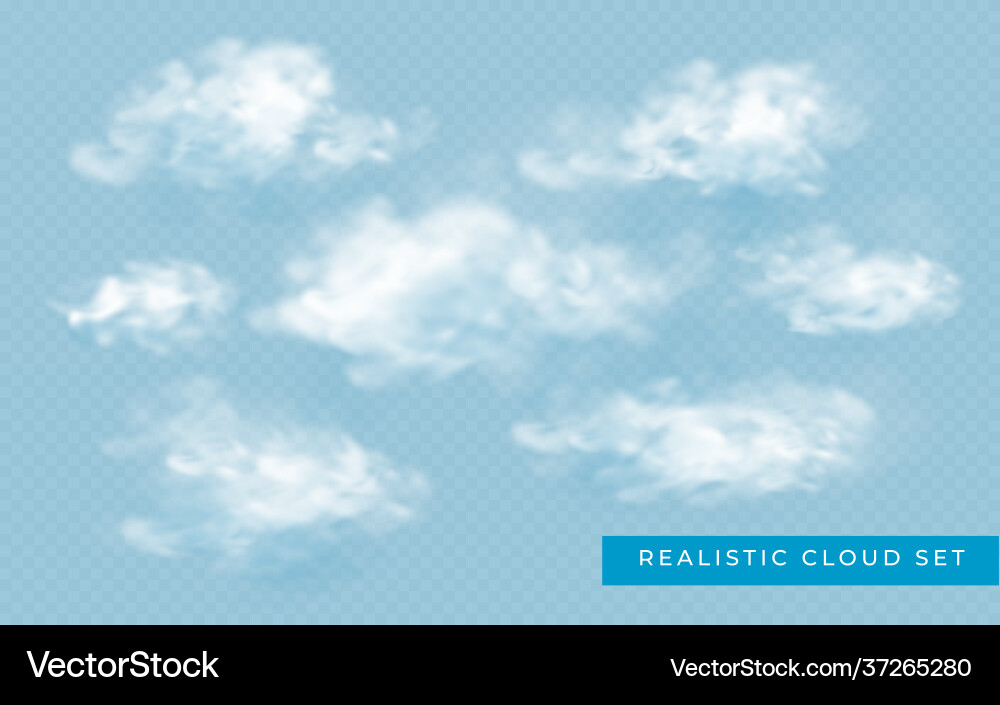 Realistic Cloudscape Set vector image