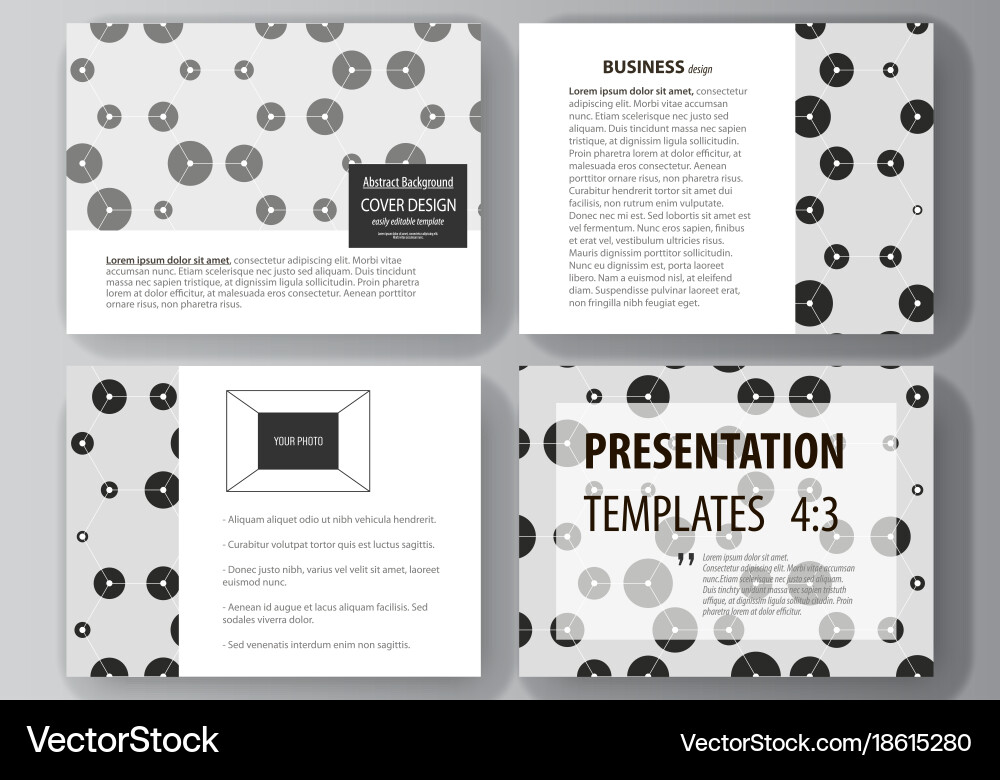 Set of business templates for presentation slides vector image