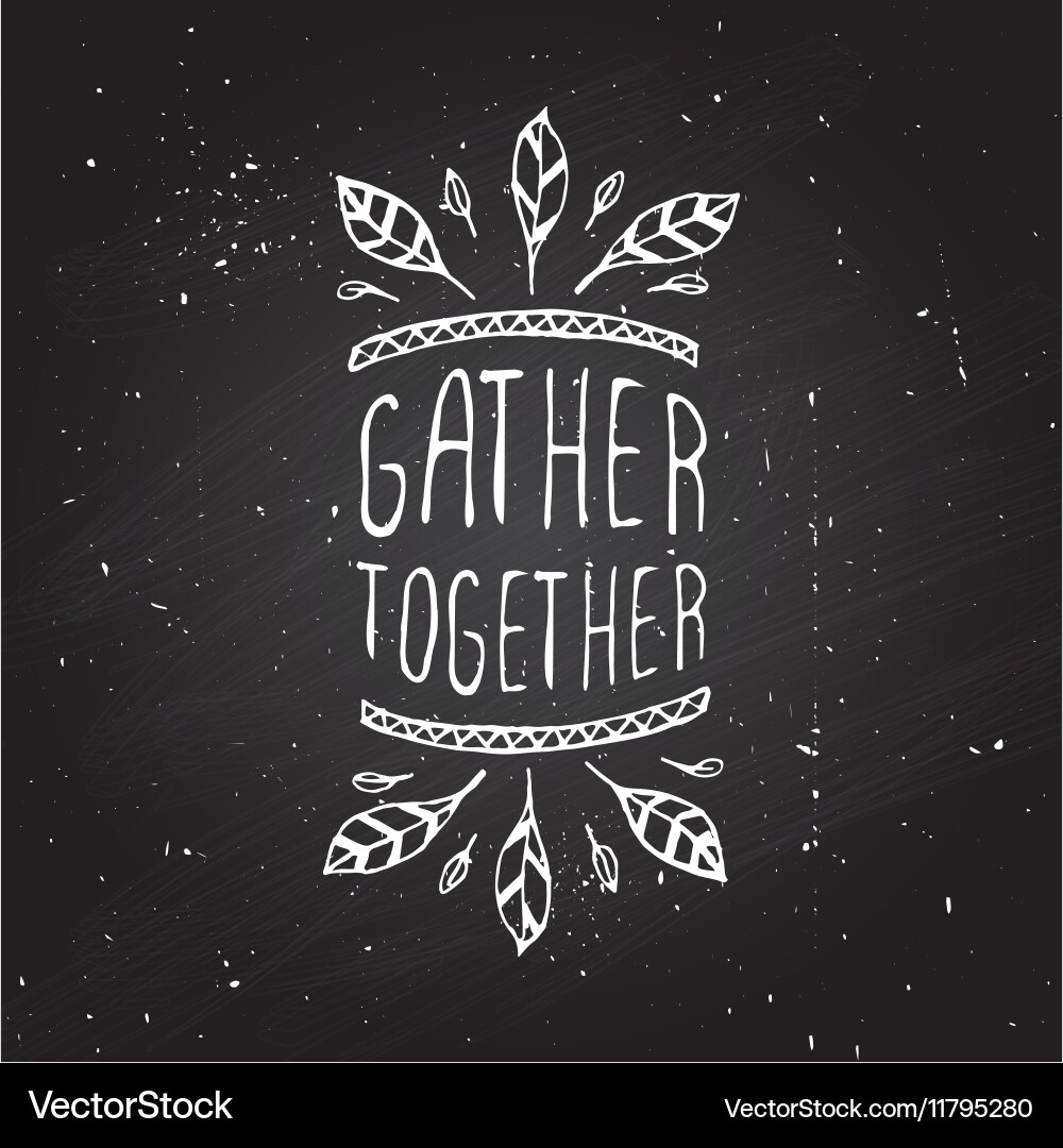 Thanksgiving label with text on chalkboard Vector Image