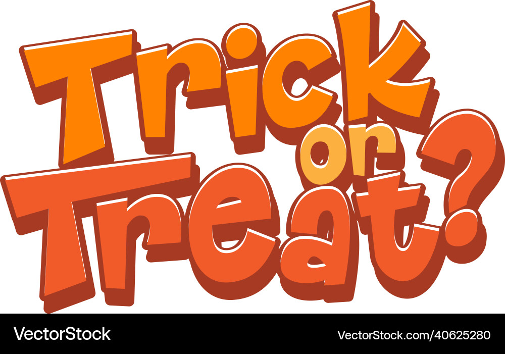 Trick or treat word logo for halloween Trick or treat word logo for halloween Vector Image
