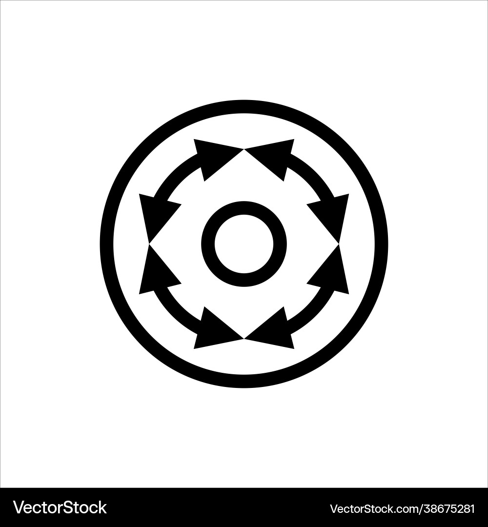 An icon with multidirectional arrows in a circle Vector Image