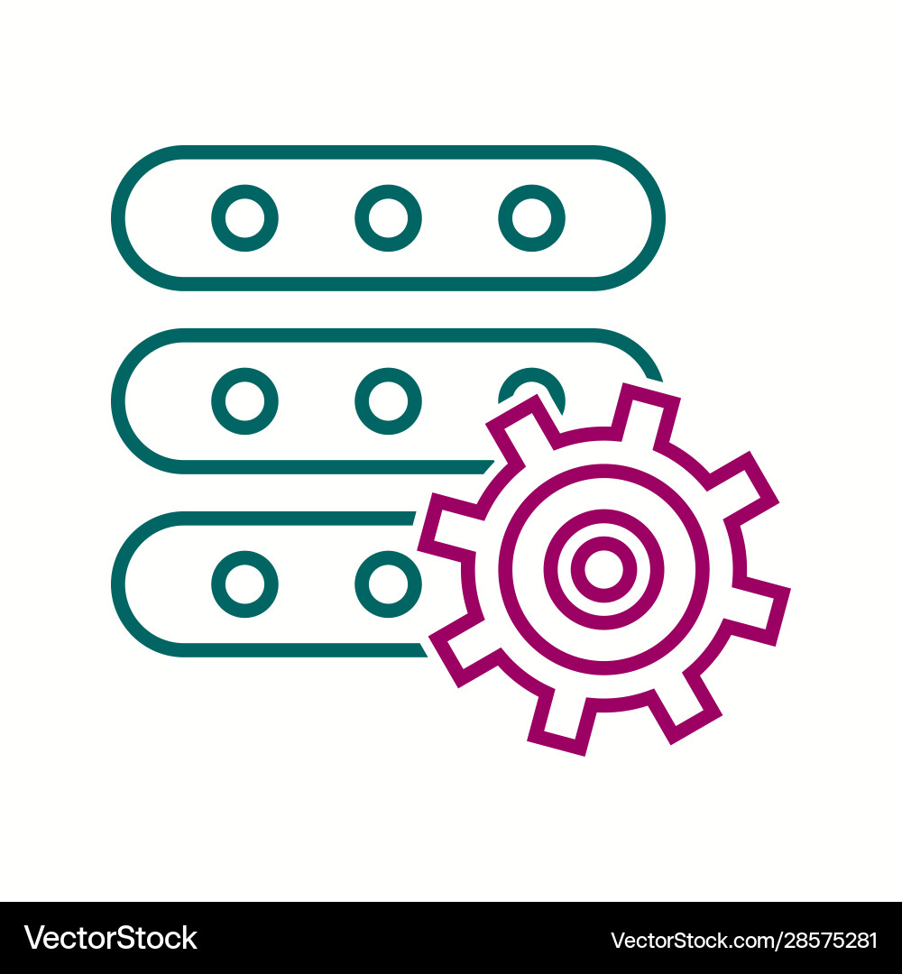 Beautiful database settings line icon Vector Image