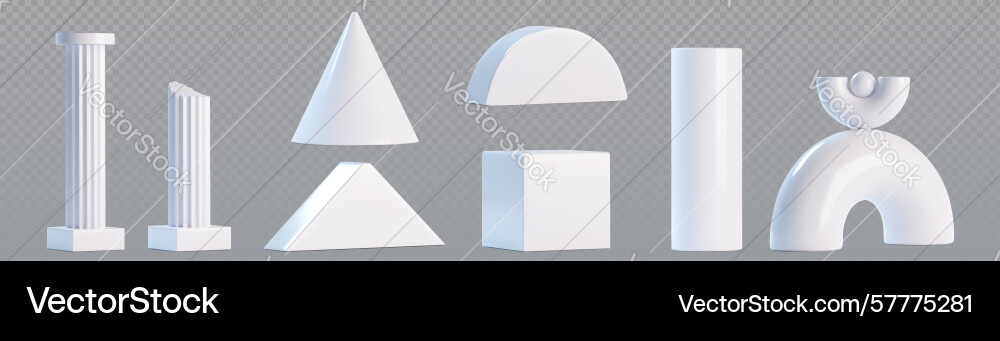 Building block and column toy set Vector Image