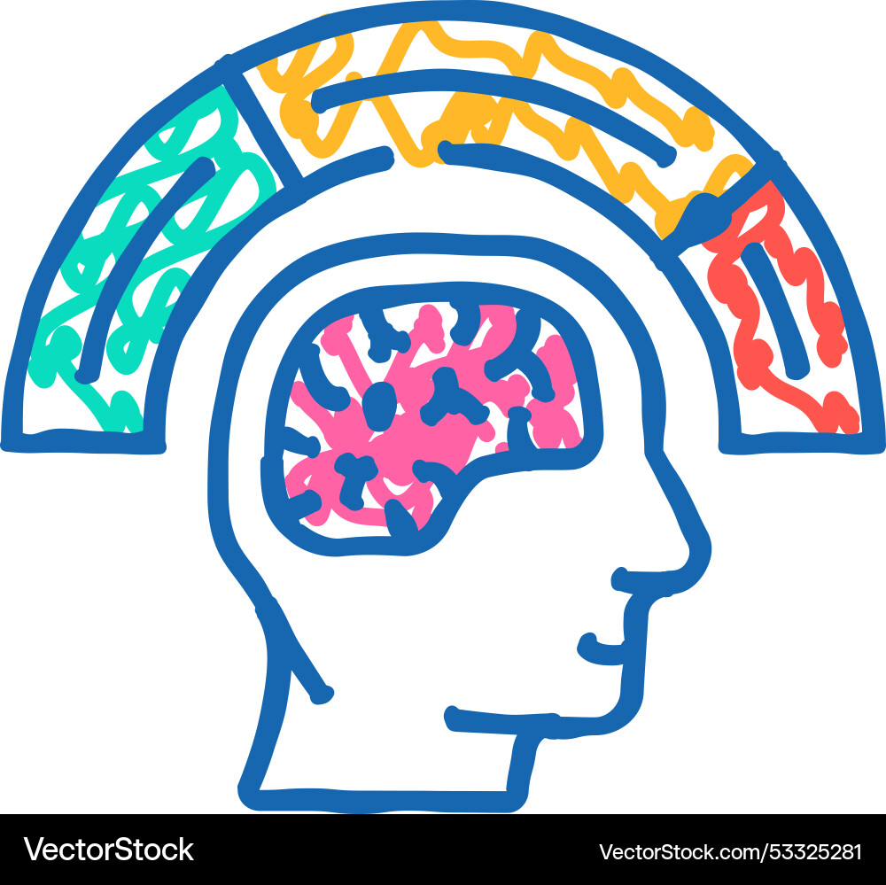 Cognitive load ux ui design icon doodle vector image
