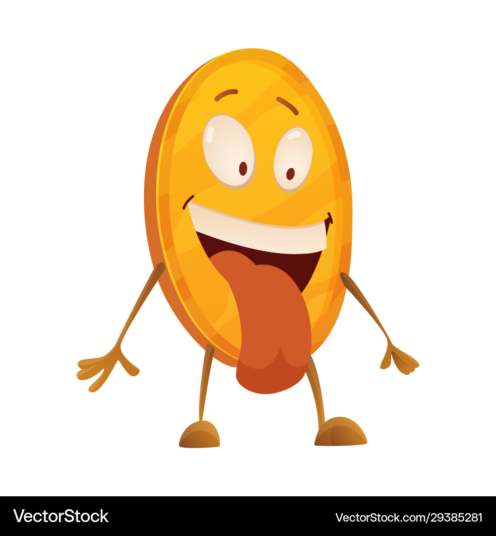 Coin showing tongue icon for game apps Vector Image