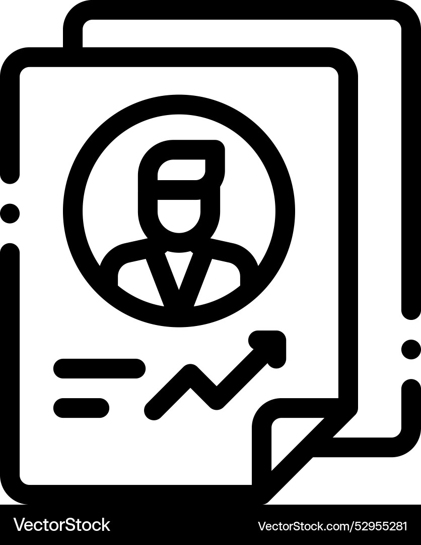 Curriculum icon thin linear style design isolated Vector Image