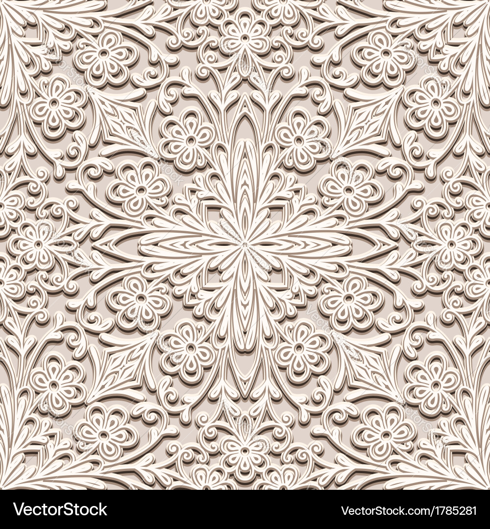 Floral beige pattern Royalty Free Vector Image