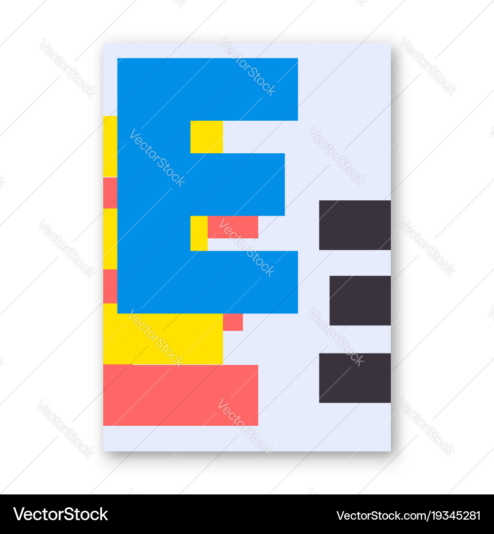 Geometric E Poster Vector Image