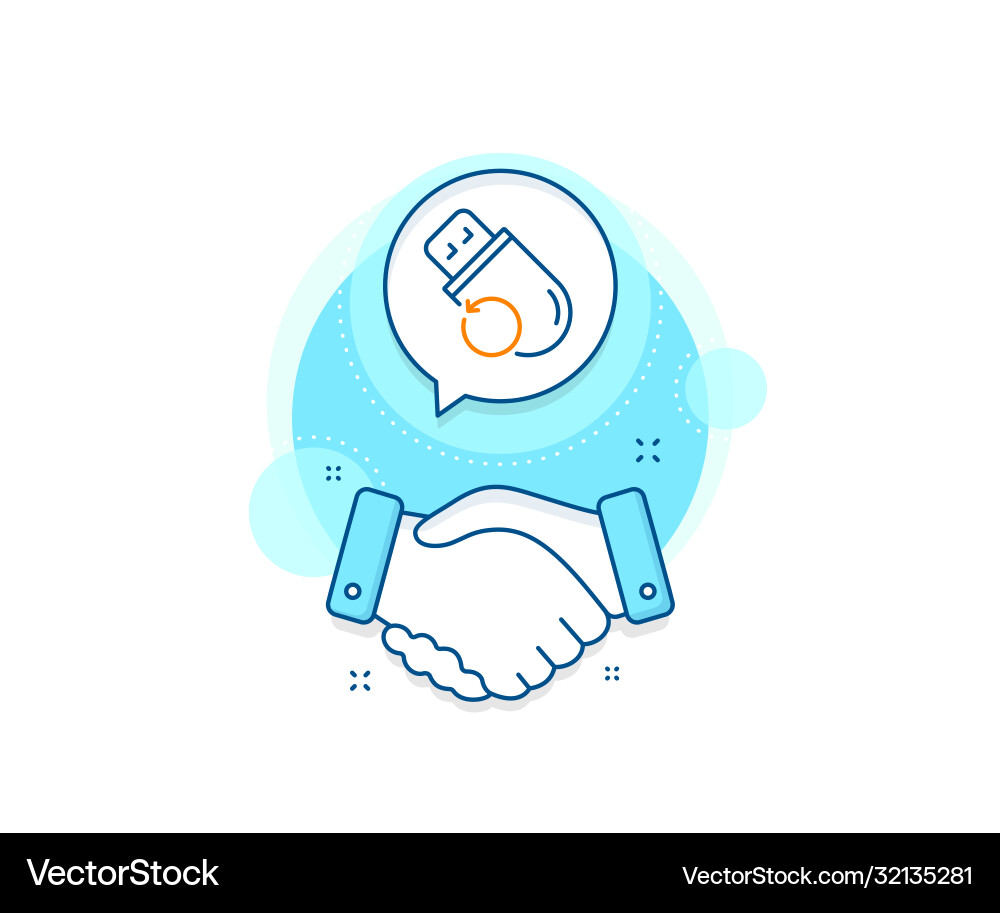 Recovery usb memory line icon backup data sign Vector Image