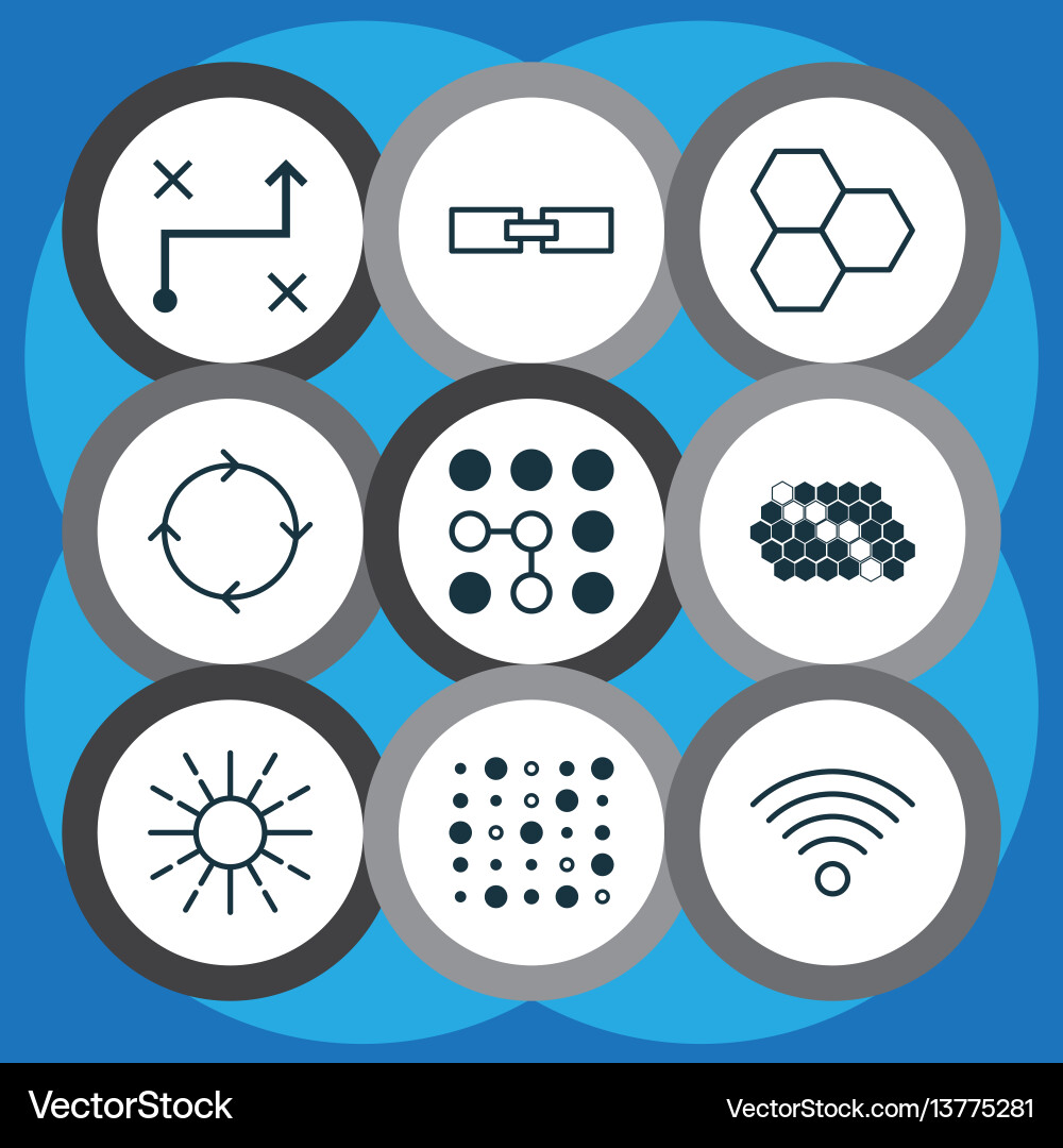Set of 9 robotics icons includes variable Set of 9 robotics icons includes variable Vector Image