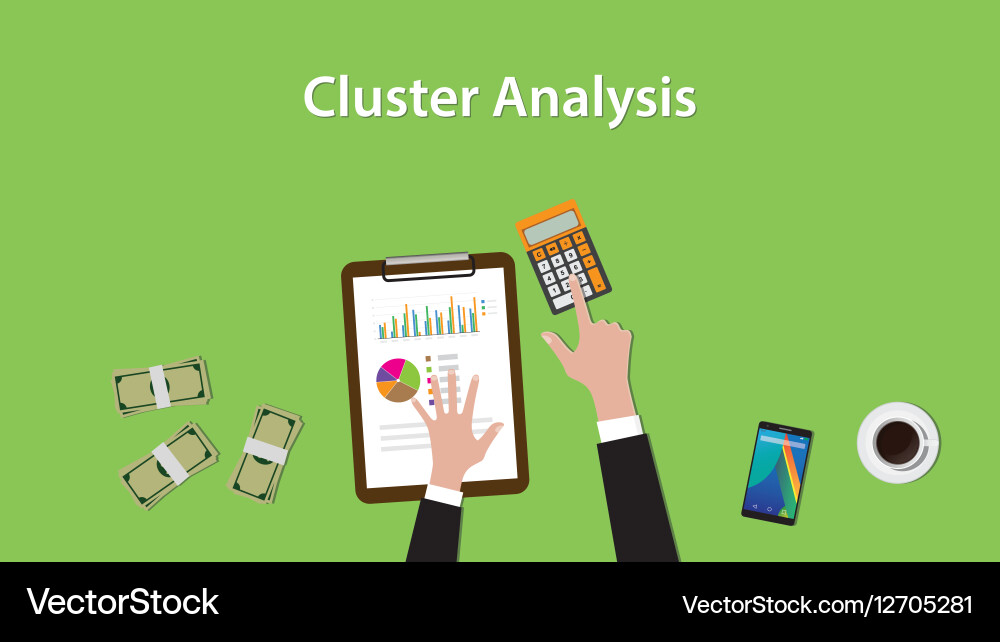 Working on cluster analysis a table Vector Image