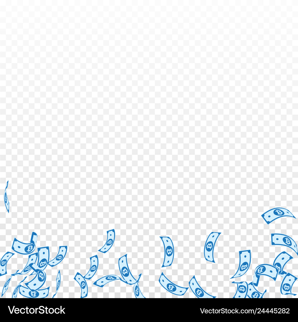 Bitcoin internet currency notes falling sparse b Bitcoin internet currency notes falling sparse b Vector Image