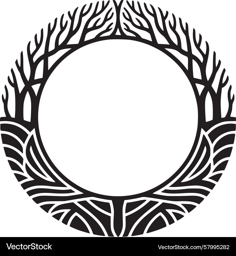 Branching Circle Motif Vector Image