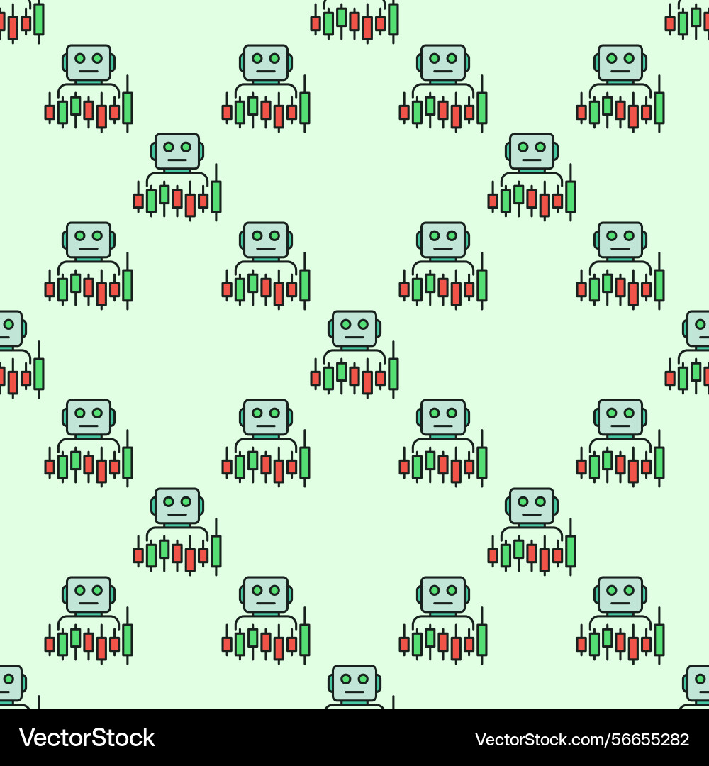 Candlestick chart and trading bot automation Candlestick chart and trading bot automation vector image