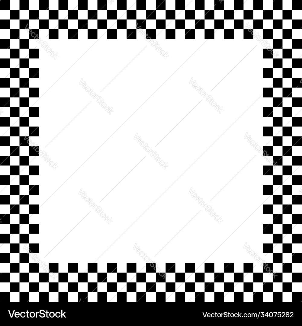 Checkered chequered square frame with blank Vector Image