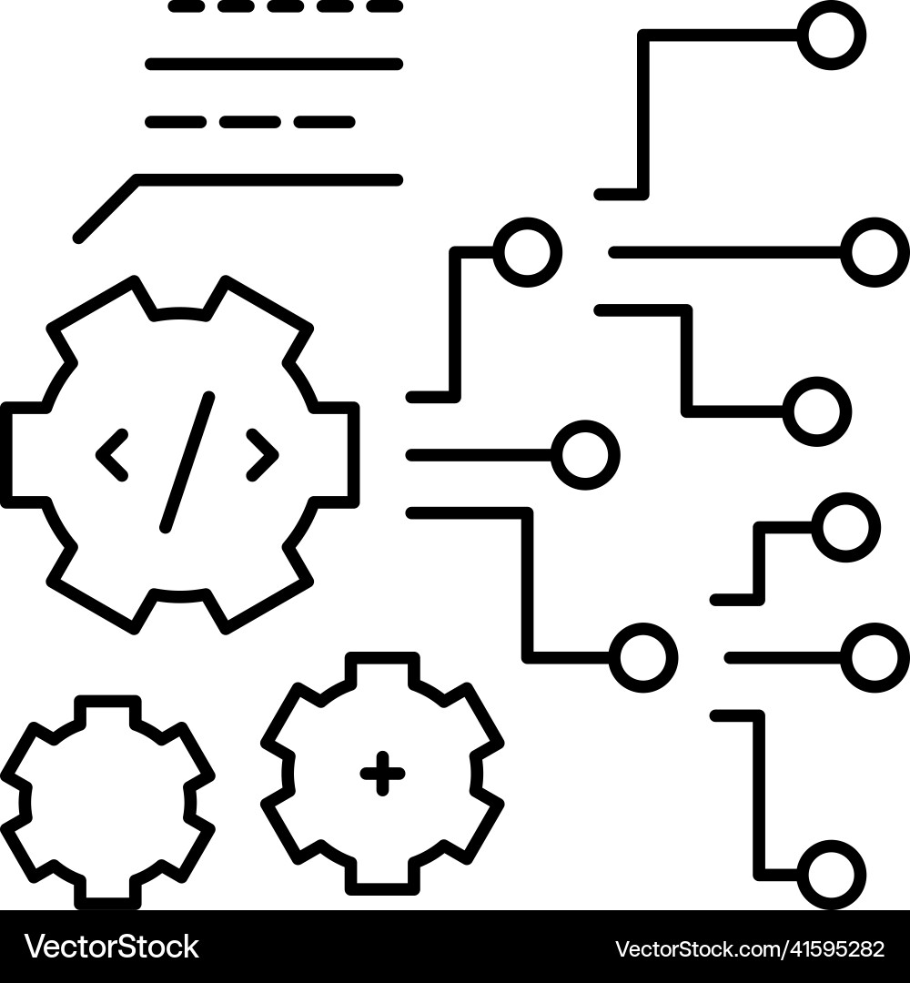 Code und Einstellungen Arbeitsprozessleitung Symbol Code und Einstellungen Arbeitsprozessleitung Symbol Vektorbild