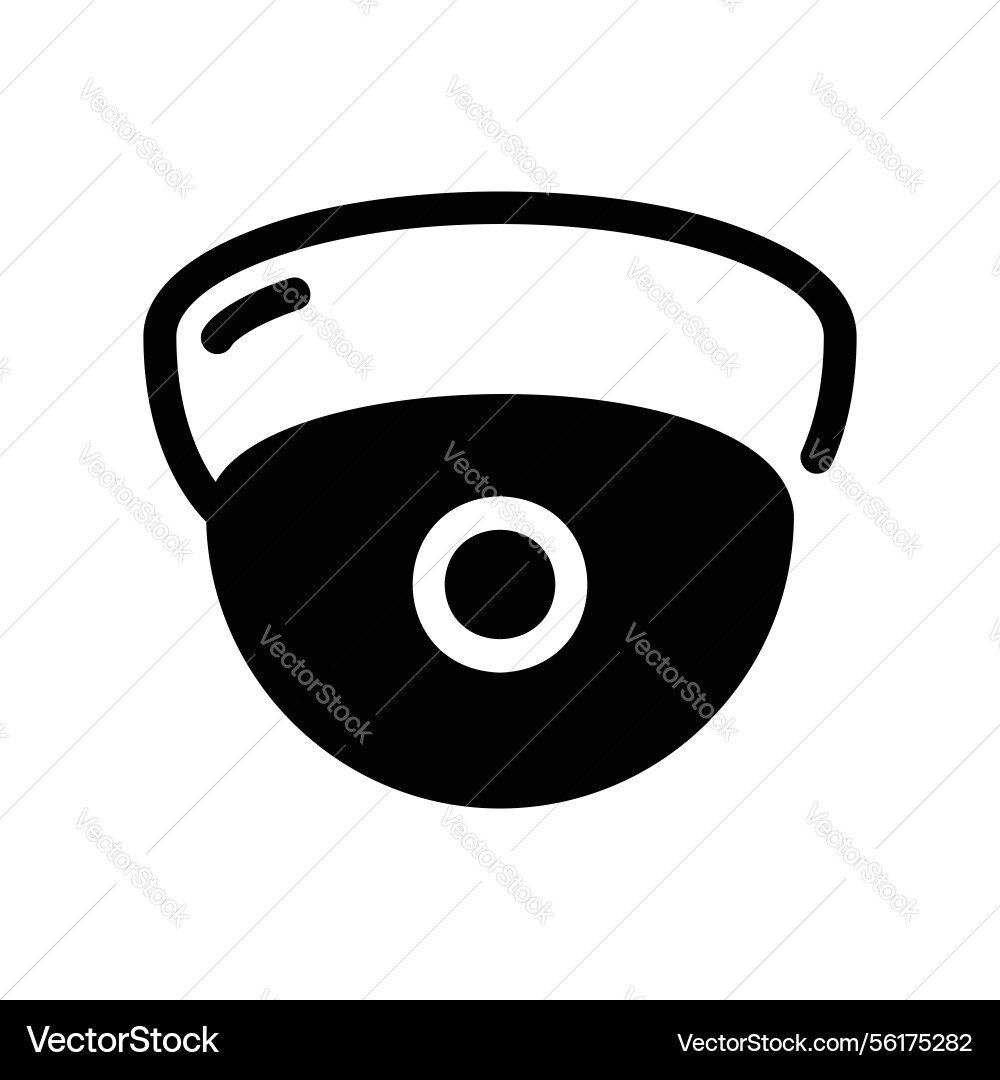 Front view of a ceiling mounted dome security Vector Image