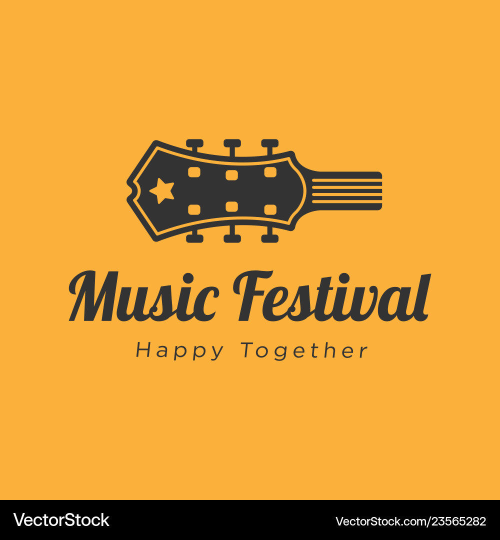 Music Festival Logo Inspiration - Acoustic & Retro vector image