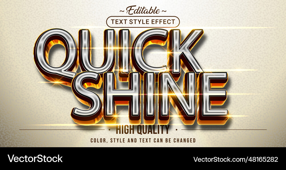 Quick Shine Text Style Effect vector image